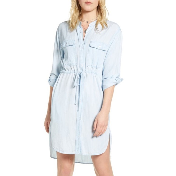 Dynamite Light Violet Drawstring Waist Shirt Dress Size Small - Picture 1 of 11